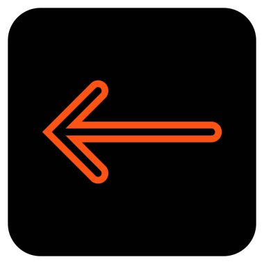 Düz sol ok vektör simgesi kare