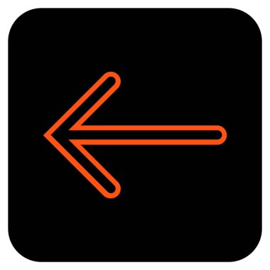 Düz sol ok vektör simgesi kare