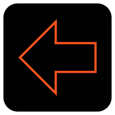 Düz sol ok vektör simgesi kare