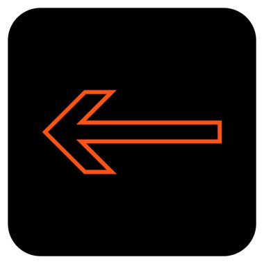 Düz sol ok vektör simgesi kare