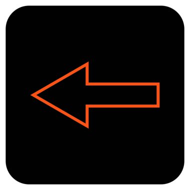 Düz sol ok vektör simgesi kare