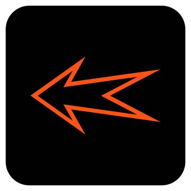 Düz sol ok vektör simgesi kare