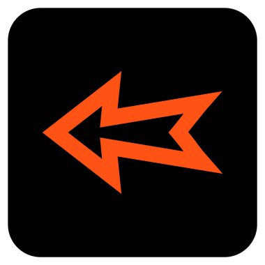 Düz sol ok vektör simgesi kare