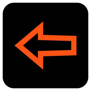 Düz sol ok vektör simgesi kare