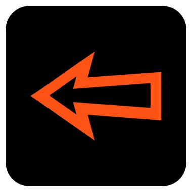 Düz sol ok vektör simgesi kare