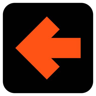 Düz sol ok vektör simgesi kare