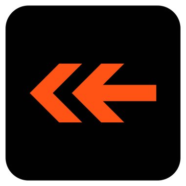 Düz sol ok vektör simgesi kare