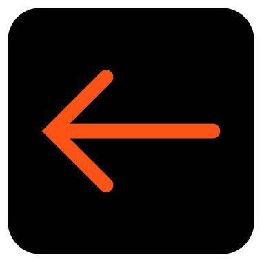 Düz sol ok vektör simgesi kare