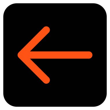 Düz sol ok vektör simgesi kare