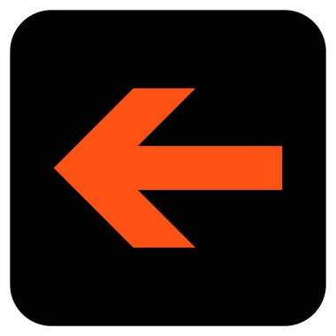 Düz sol ok vektör simgesi kare