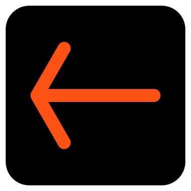 Düz sol ok vektör simgesi kare