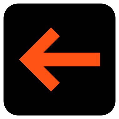 Düz sol ok vektör simgesi kare