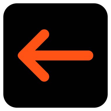 Düz sol ok vektör simgesi kare