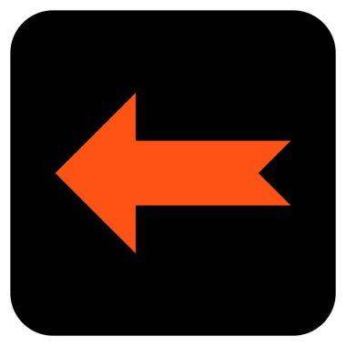 Düz sol ok vektör simgesi kare