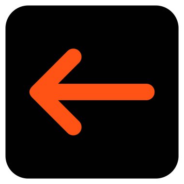 Düz sol ok vektör simgesi kare