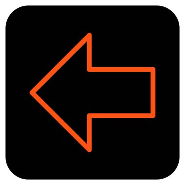 Düz sol ok vektör simgesi kare