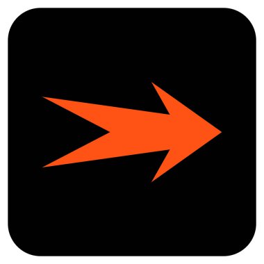 Ok sağ düz vektör simgesi kare