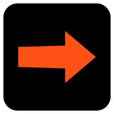 Ok sağ düz vektör simgesi kare