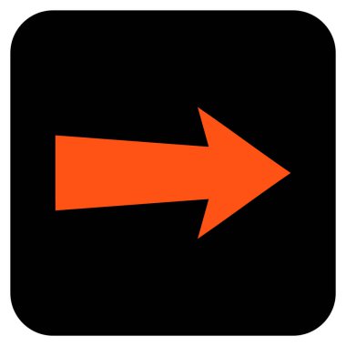 Ok sağ düz vektör simgesi kare