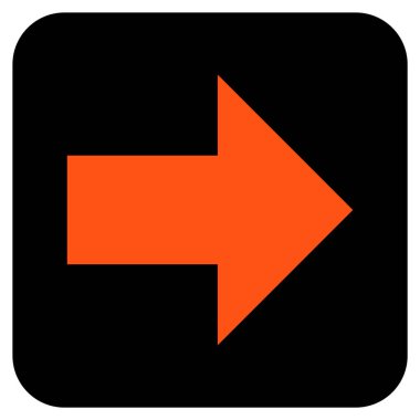 Ok sağ düz vektör simgesi kare