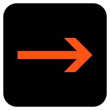 Ok sağ düz vektör simgesi kare