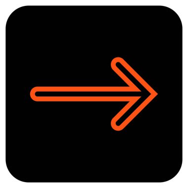 Ok sağ düz vektör simgesi kare