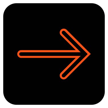 Ok sağ düz vektör simgesi kare