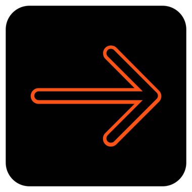 Ok sağ düz vektör simgesi kare