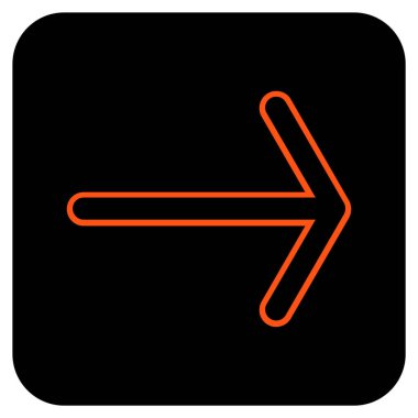 Ok sağ düz vektör simgesi kare