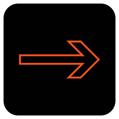 Ok sağ düz vektör simgesi kare