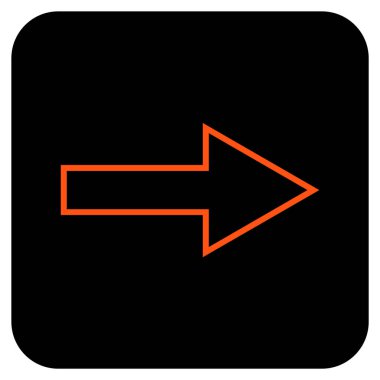 Ok sağ düz vektör simgesi kare