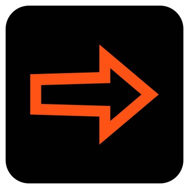 Ok sağ düz vektör simgesi kare