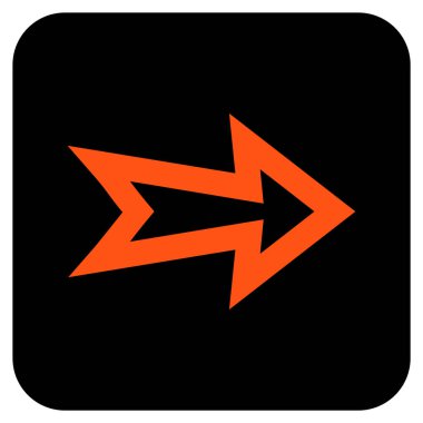 Ok sağ düz vektör simgesi kare