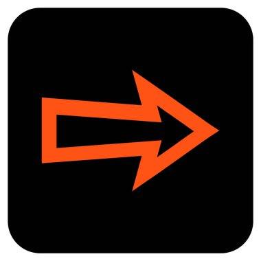 Ok sağ düz vektör simgesi kare