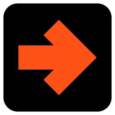 Ok sağ düz vektör simgesi kare