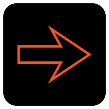 Ok sağ düz vektör simgesi kare