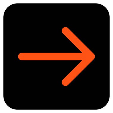 Ok sağ düz vektör simgesi kare