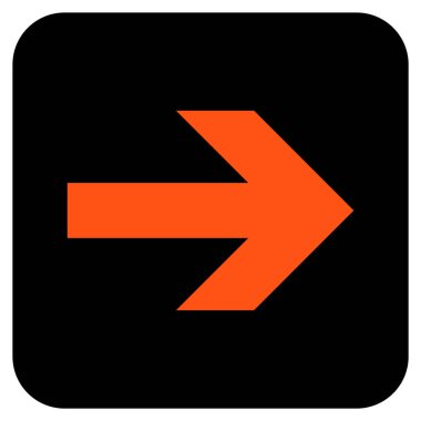 Ok sağ düz vektör simgesi kare