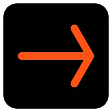 Ok sağ düz vektör simgesi kare