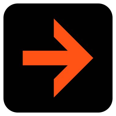 Ok sağ düz vektör simgesi kare