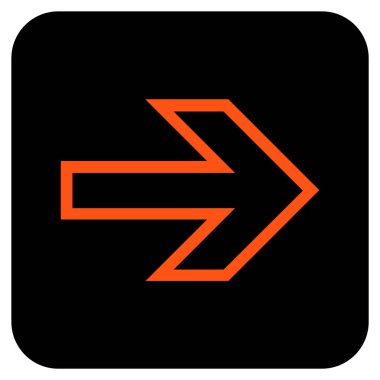 Ok sağ düz vektör simgesi kare