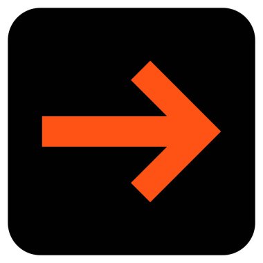 Ok sağ düz vektör simgesi kare