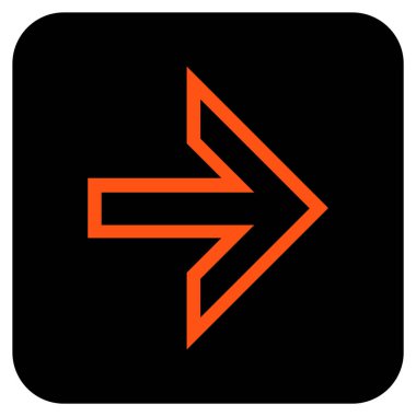 Ok sağ düz vektör simgesi kare