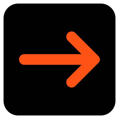 Ok sağ düz vektör simgesi kare