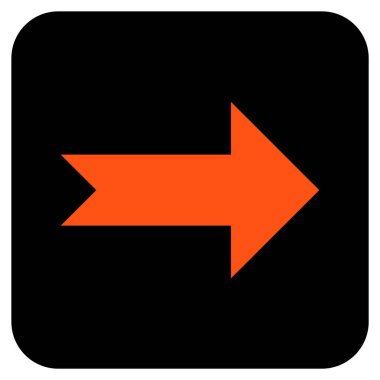 Ok sağ düz vektör simgesi kare