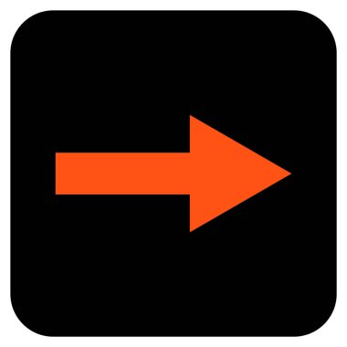 Ok sağ düz vektör simgesi kare