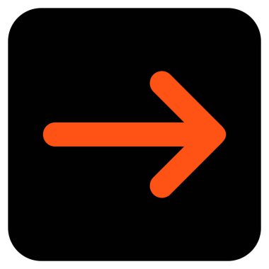 Ok sağ düz vektör simgesi kare