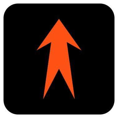 Düz yukarı ok vektör simgesi kare