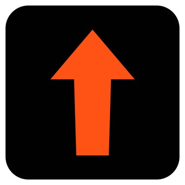 Düz yukarı ok vektör simgesi kare