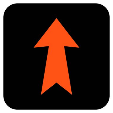 Düz yukarı ok vektör simgesi kare